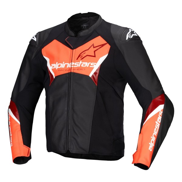 Alpinestars Alpinestars Faster V3 Leather Jacket Black Red Fluo